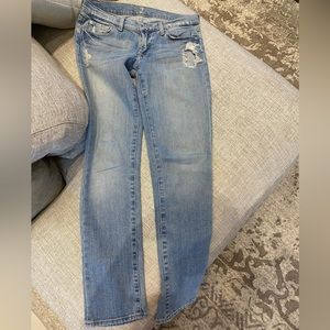 7 For All Mankind Blue Ripped Jeans - Size 28